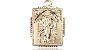 14kt Gold Divine Mercy Medal Engraved Catholic Saint Jewelry