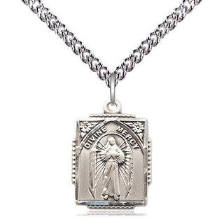 Sterling Silver Divine Mercy Medal Religious Jewelry Engraved Catholic Saint Jewelry