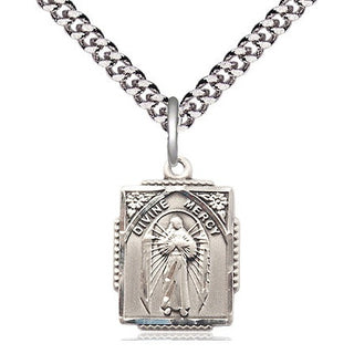 Sterling Silver Divine Mercy Medal Religious Jewelry Engraved Catholic Saint Jewelry