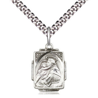 Pewter Saint Anthony Medal Religious Jewelry Engraved Catholic Saint Jewelry
