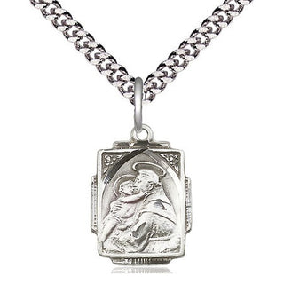 Pewter Saint Anthony Medal Religious Jewelry Engraved Catholic Saint Jewelry