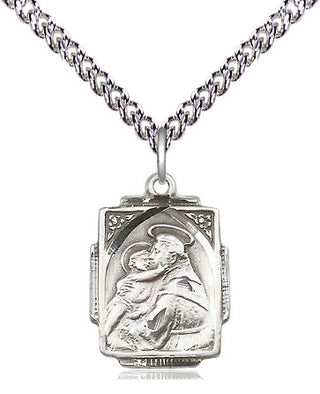 Sterling Silver Saint Anthony Medal Religious Jewelry Engraved Catholic Saint Jewelry