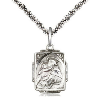 Sterling Silver Saint Anthony Medal Religious Jewelry Engraved Catholic Saint Jewelry
