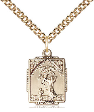 14kt Gold Filled Saint Francis of Assisi Medal Religious Jewelry Engraved Catholic Saint Jewelry