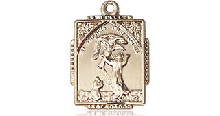 14kt Gold Saint Francis of Assisi Medal Engraved Catholic Saint Jewelry