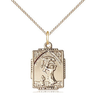 14kt Gold Saint Francis of Assisi Medal Engraved Catholic Saint Jewelry