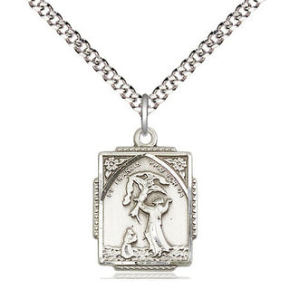 Sterling Silver Saint Francis of Assisi Medal Religious Jewelry Engraved Catholic Saint Jewelry