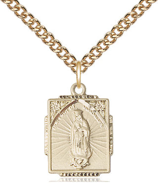 14kt Gold Filled Our Lady of Guadalupe Medal Religious Jewelry Engraved Catholic Saint Jewelry