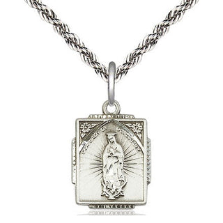 Sterling Silver Our Lady of Guadalupe Medal Religious Jewelry Engraved Catholic Saint Jewelry