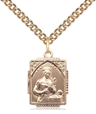 14kt Gold Saint Gerard Medal Engraved Catholic Saint Jewelry