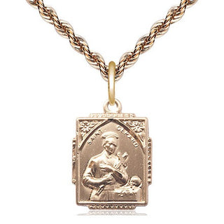 14kt Gold Saint Gerard Medal Engraved Catholic Saint Jewelry