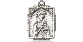 Sterling Silver Our Lady of Perpetual Help Medal Religious Jewelry Engraved Catholic Saint Jewelry