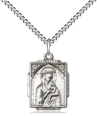 Sterling Silver Our Lady of Perpetual Help Medal Religious Jewelry Engraved Catholic Saint Jewelry