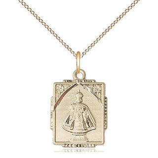 14kt Gold Filled Infant of Prague Medal Religious Jewelry Engraved Catholic Saint Jewelry