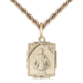 14kt Gold Filled Infant of Prague Medal Religious Jewelry Engraved Catholic Saint Jewelry