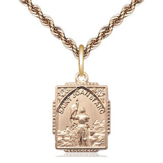 14kt Gold Saint Joan of Arc Medal Engraved Catholic Saint Jewelry