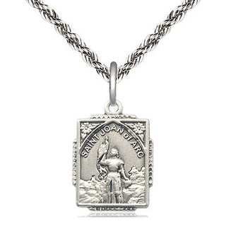 Sterling Silver Saint Joan of Arc Medal Religious Jewelry Engraved Catholic Saint Jewelry