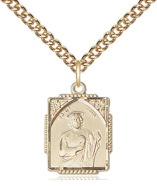 14kt Gold Filled Saint Jude Medal Religious Jewelry Engraved Catholic Saint Jewelry