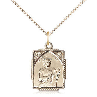 14kt Gold Saint Jude Medal Engraved Catholic Saint Jewelry