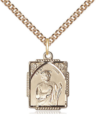 14kt Gold Saint Jude Medal Engraved Catholic Saint Jewelry