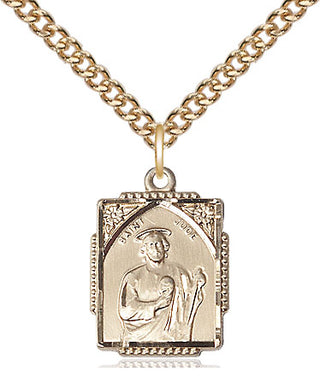 14kt Gold Saint Jude Medal Engraved Catholic Saint Jewelry
