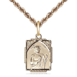 14kt Gold Saint Jude Medal Engraved Catholic Saint Jewelry