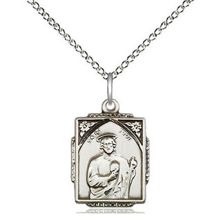 Sterling Silver Saint Jude Medal Religious Jewelry Engraved Catholic Saint Jewelry