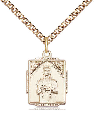 14kt Gold Filled Saint Kateri Tekakwitha Medal Religious Jewelry Engraved Catholic Saint Jewelry