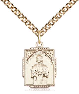 14kt Gold Saint Kateri Tekakwitha Medal Engraved Catholic Saint Jewelry
