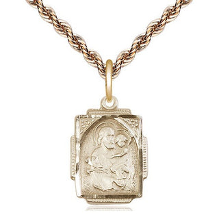 14kt Gold Filled Saint Joseph Medal Religious Jewelry Engraved Catholic Saint Jewelry
