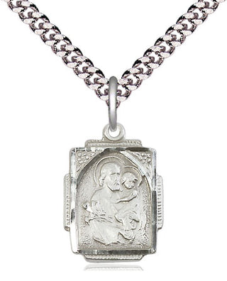Pewter Saint Joseph Medal Religious Jewelry Engraved Catholic Saint Jewelry