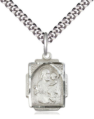 Pewter Saint Joseph Medal Religious Jewelry Engraved Catholic Saint Jewelry