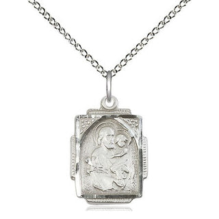 Sterling Silver Saint Joseph Medal Religious Jewelry Engraved Catholic Saint Jewelry