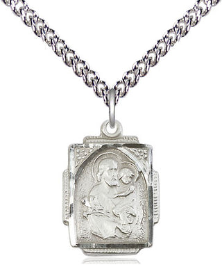 Sterling Silver Saint Joseph Medal Religious Jewelry Engraved Catholic Saint Jewelry