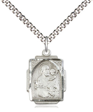 Sterling Silver Saint Joseph Medal Religious Jewelry Engraved Catholic Saint Jewelry