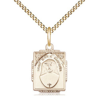 14kt Gold Filled Saint Maria Faustina Medal Religious Jewelry Engraved Catholic Saint Jewelry