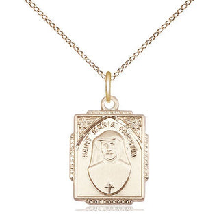14kt Gold Filled Saint Maria Faustina Medal Religious Jewelry Engraved Catholic Saint Jewelry