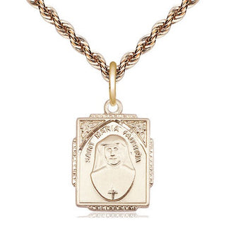 14kt Gold Filled Saint Maria Faustina Medal Religious Jewelry Engraved Catholic Saint Jewelry