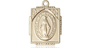 14kt Gold Filled Miraculous Medal Engraved Catholic Saint Jewelry