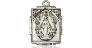 Sterling Silver Miraculous Medal Engraved Catholic Saint Jewelry