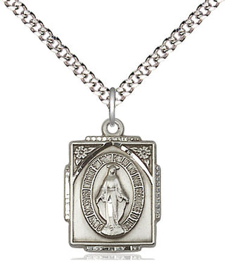 Sterling Silver Miraculous Medal Religious Jewelry Engraved Catholic Saint Jewelry