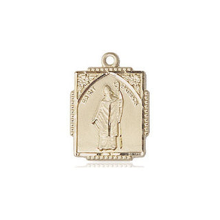 14kt Gold Filled Saint Patrick Medal Engraved Catholic Saint Jewelry