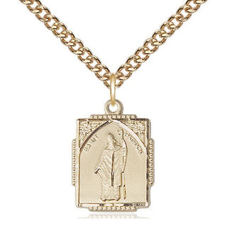14kt Gold Filled Saint Patrick Medal Religious Jewelry Engraved Catholic Saint Jewelry