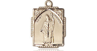 14kt Gold Saint Patrick Medal Engraved Catholic Saint Jewelry