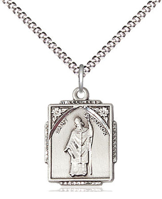 Sterling Silver Saint Patrick Medal Religious Jewelry Engraved Catholic Saint Jewelry