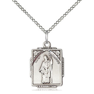 Sterling Silver Saint Patrick Medal Religious Jewelry Engraved Catholic Saint Jewelry