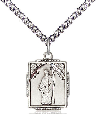 Sterling Silver Saint Patrick Medal Religious Jewelry Engraved Catholic Saint Jewelry