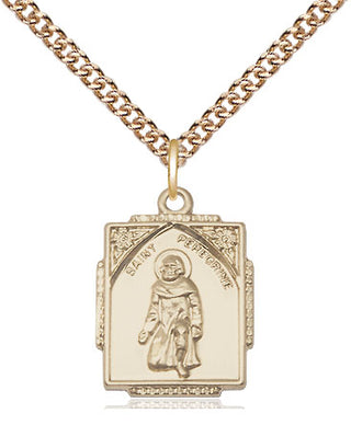 14kt Gold Filled Saint Peregrine Medal Religious Jewelry Engraved Catholic Saint Jewelry