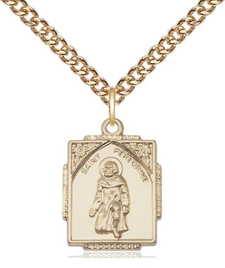 14kt Gold Filled Saint Peregrine Medal Religious Jewelry Engraved Catholic Saint Jewelry