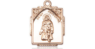 14kt Gold Saint Peregrine Medal Engraved Catholic Saint Jewelry